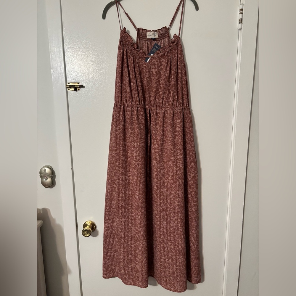 Rust Patterned Midi dress